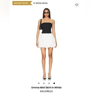 MAJORELLE White Bubble Hem Mini Skirt